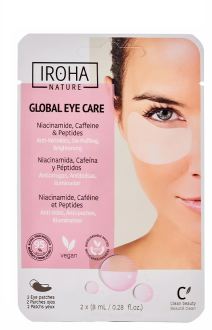 Iroha Nature Patchs pour les yeux aux peptides anti-&acirc;ge et &agrave; l'acide hyaluronique dor&eacute;s 2 pcs