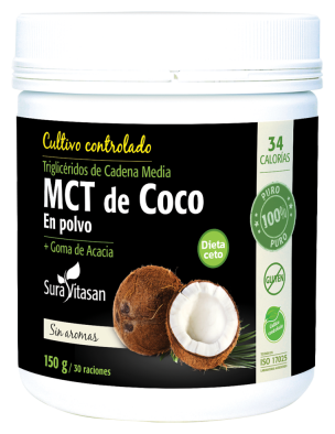 Sura Vitasan Poudre de Noix de Coco Mct 150 gr