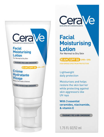 Cerave Lotion hydratante pour le visage avec SPF 50 52 ml