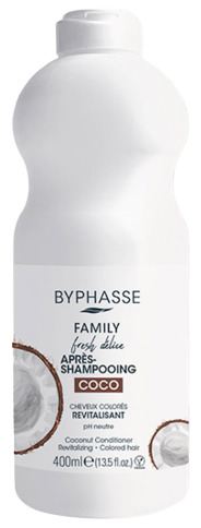 Byphasse Family Fresh Delice Apr&egrave;s-Shampoing Noix de Coco Cheveux Color&eacute;s 400 ml
