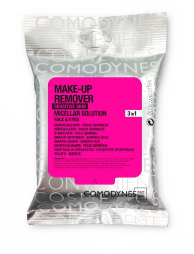 Comodynes Lingettes D&eacute;maquillantes Peaux Sensibles