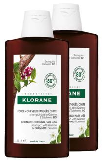 Klorane Shampoing Affaibli &agrave; la Quinine et &agrave; l'Edelweiss Bio Lot de 2 x 400 ml