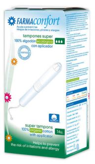 Farmaconfort Tampons en coton avec applicateur bio, 14 unit&eacute;s