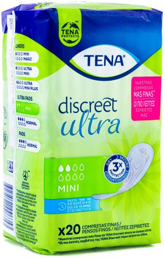 Tena Serviettes hygi&eacute;niques Discreet Ultra Mini 20 unit&eacute;s