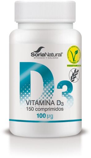 Soria Natural Vitamine D3 &agrave; lib&eacute;ration prolong&eacute;e 150 capsules