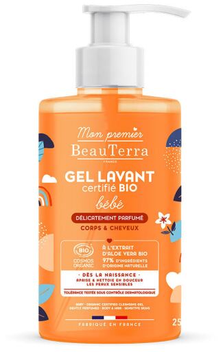BeauTerra Gel douche b&eacute;b&eacute; bio parfum&eacute; 750 ml