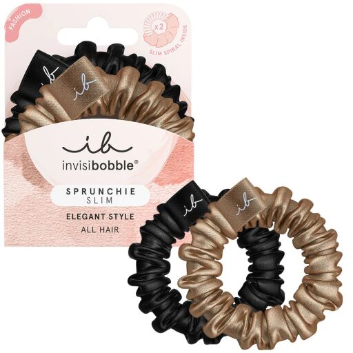 Invisibobble Sprunchie Slim True Golden Chouchou 2 Pi&egrave;ces