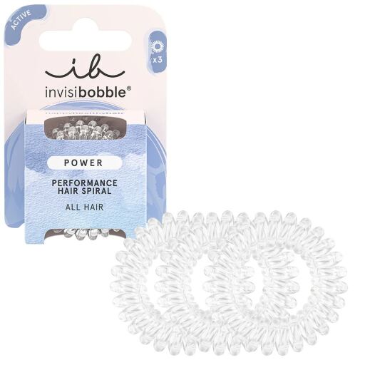 Invisibobble Power Crystal Clear &eacute;lastique &agrave; cheveux 3 pi&egrave;ces