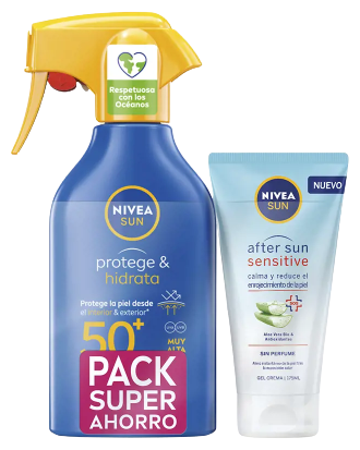 Protection solaire et hydratation SPF 50+ 2 pi&egrave;ces