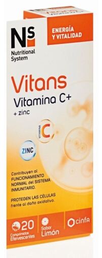 Ns Nutritional System NS Vitans Vitamine C + Zinc 20 G&eacute;lules