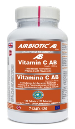 Airbiotic Vitamine C non acide avec b&ecirc;ta-glucanes et zinc 120 capsules