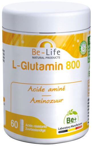 Be-Life L-Glutamine 800 mg. Acide amin&eacute; 60 G&eacute;lules