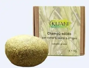 Kijani Shampoing Solide Romarin et Ortie pour Cheveux Gras 70 gr