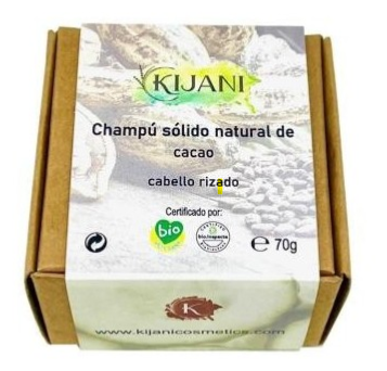 Kijani Shampoing Solide au Cacao pour Cheveux Boucl&eacute;s 70 gr
