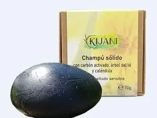 Kijani Shampoing Solide au Charbon Actif pour Cuir Chevelu Sensible 70 gr