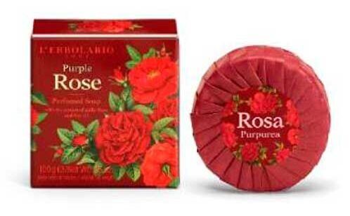 L'Erbolario Savon Parfum&eacute; Rosa Purpurea 100 gr