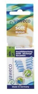 Yaweco Recharges de brosses &agrave; dents, t&ecirc;te en nylon souple 4 unit&eacute;s