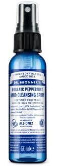 Dr. Bronner's Spray d&eacute;sinfectant pour les mains &agrave; la menthe 60 ml