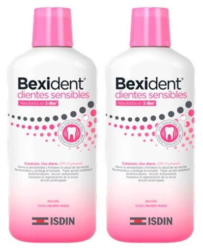 Isdin Bexident Duplo Bain de Bouche Dents Sensibles 500 ml