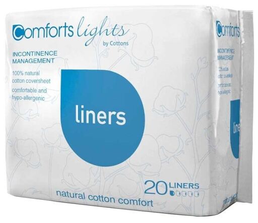 Cottons Organic Prot&egrave;ge-slips pour incontinence l&eacute;g&egrave;re 100% coton 20 unit&eacute;s