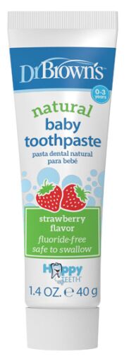 Dr. Brown's Dentifrice naturel &agrave; la fraise pour enfants de 0 &agrave; 3 ans, 40 g