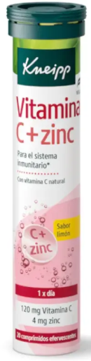 Kneipp Vitamine C + Zinc 20 Comprim&eacute;s Effervescents Citron