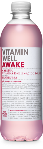 Vitamin Well Boisson vitamin&eacute;e Awake &agrave; la framboise 500 ml