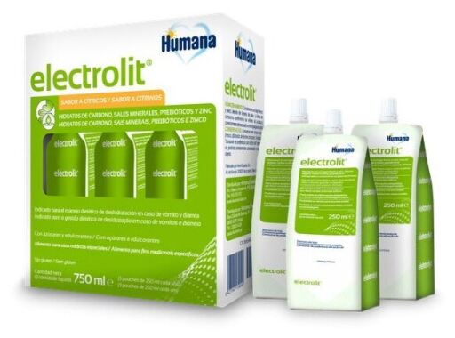 Humana Solution de r&eacute;hydratation orale &eacute;lectrolytique 3 x 250 ml