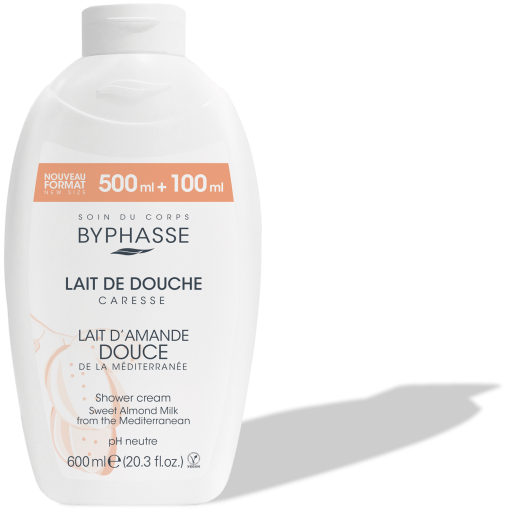 Byphasse Caresse Cr&egrave;me de Douche au Lait d'Amande Douce 600 ml