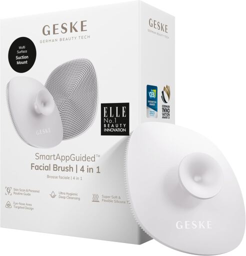 Geske Brosse faciale guid&eacute;e par application intelligente 4 en 1 blanche 1 unit&eacute;