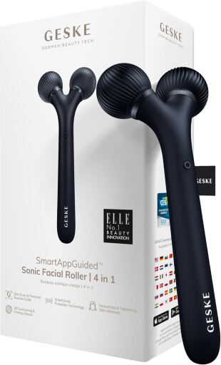 Geske Rouleau facial sonique 4 en 1 guid&eacute; par application intelligente