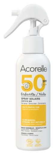Acorelle Spray Solaire Enfant avec Filtre Bio Min&eacute;ral SPF 50 150 ml