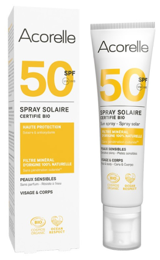 Acorelle Spray Solaire Filtre Bio Min&eacute;ral SPF 50 100 ml