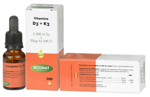 Mednat Nutrici&oacute;n Gouttes de vitamine D3+K2 15 ml