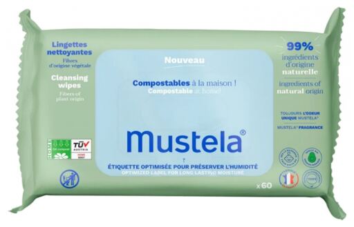 Mustela Lingettes nettoyantes 60 unit&eacute;s
