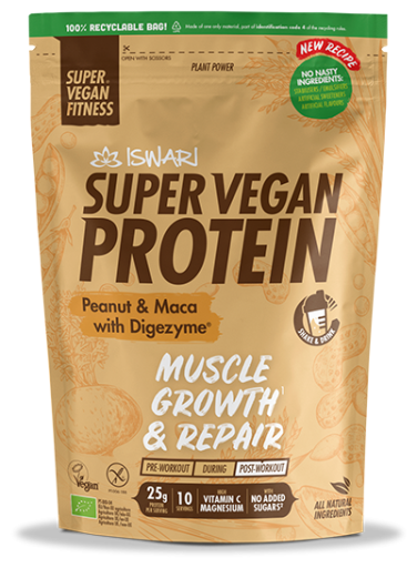 Iswari Super Vegan Protein Fitness Cacahu&egrave;te Maca 350 gr