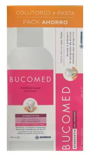 Normon Bain de bouche Bucomed pour la gingivite, pack de 2 pi&egrave;ces