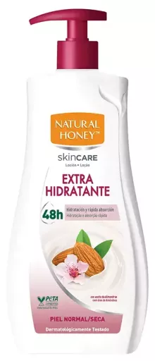 Natural Honey Lotion hydratante &agrave; l'huile d'amande douce, flacon pompe 600 ml