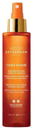 Institut Esthederm L'Huile Solaire Spray Corps et Cheveux Soleil Mod&eacute;r&eacute; 150 ml