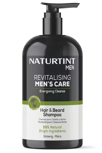 Naturtint Shampoing revitalisant pour hommes, soin des cheveux et de la barbe, 500 ml