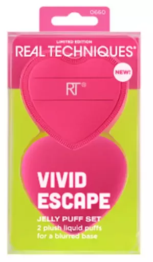 Real Techniques &Eacute;tui Vivid Escape Jelly Puff 2 pi&egrave;ces