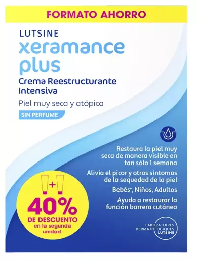Lutsine Xeramance Plus Cr&egrave;me Restructurante Intensive, Pack de 2 x 100 ml