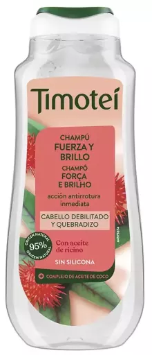 Timotei Shampoing Force et Brillance &agrave; l'huile de ricin et &agrave; l'huile de coco 300 ml