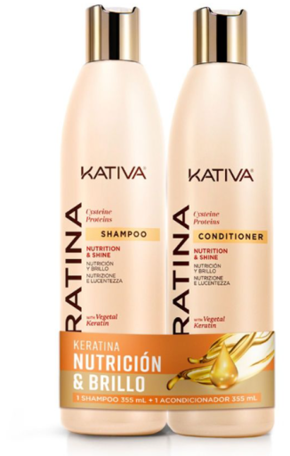 Kativa Kit de k&eacute;ratine: shampoing 355ml + apr&egrave;s-shampoing 355ml